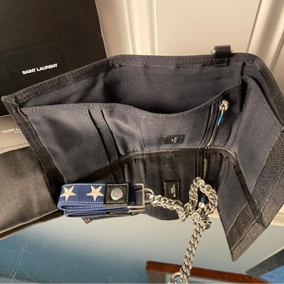 Saint Laurent Canvas Bifold Wallet America Flag Made in Italy - Picture 2 of 7
